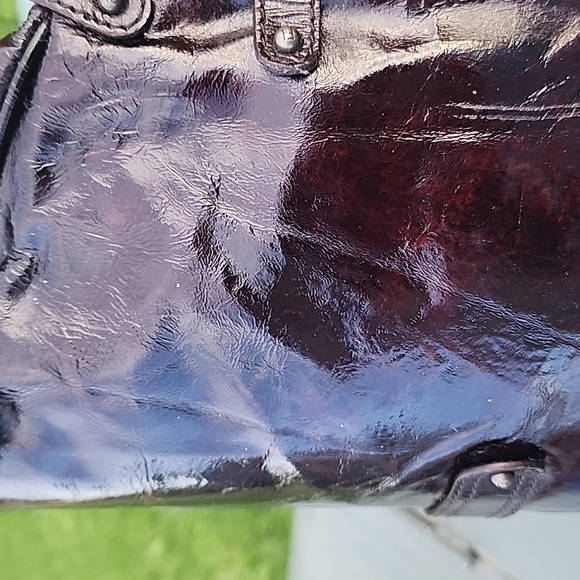 AUTHENTIC RARE FENDI Patent Leather Magic Burgundy Brown Bag - Picture 12 of 16